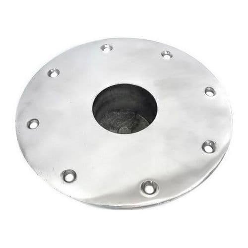 Polished Aluminium Recessed Table Leg Base