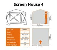 Quest Instant Pop Up Screen House 4 With 2 Side Walls - Grasshoppper Leisure