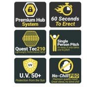 Quest Instant Pop Up Screen House 4 With 2 Side Walls - Grasshoppper Leisure