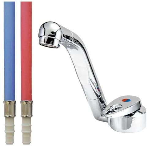 Reich Samba Mixer Tap (250mm Flexi Hose Tails, 33mm Base, 8/10mm Barbed Fittings)
