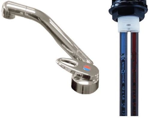 Reich Samba Mixer Tap (250mm Hose Tails, 33mm Base, 12mm JG Fitting)