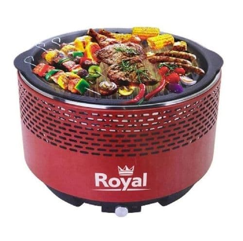 Royal Leisure Red Charcoal Smokeless Portable BBQ