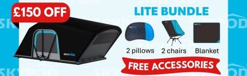 Skypod Lite Roof Top Tent FREE PILLOWS/CHAIRS/BLANKET