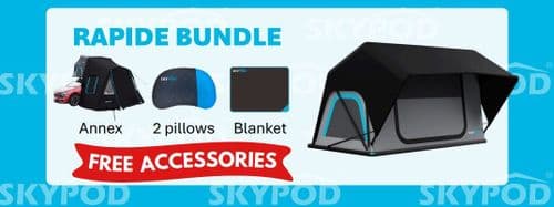 Skypod Rapide Roof Top Tent FREE ANNEX/PILLOWS/BLANKET
