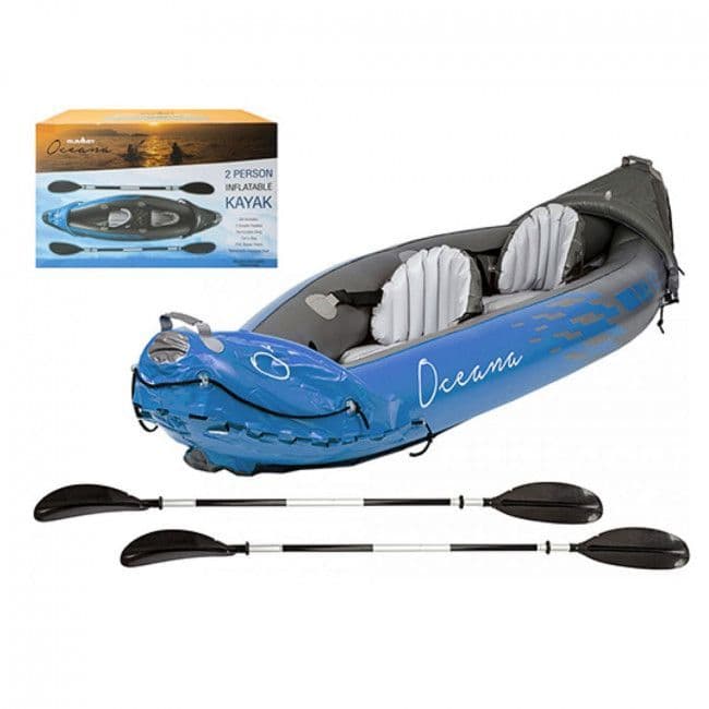 Summit Oceana 2 Person Inflatable Kayak Kit Blue 979058 - Grasshopper ...