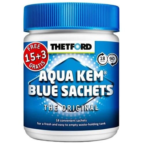 Thetford Aqua Kem Blue Toilet Sachets Tub Of 18