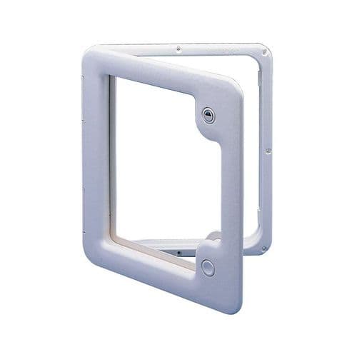 Thetford Cassette Toilet Access Service Door D3 + Lock - White, Dark Grey & Black