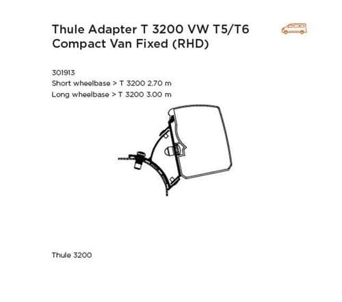 Thule Adapter 3200 VW T5/T6 Minivan Fixed (RHD)