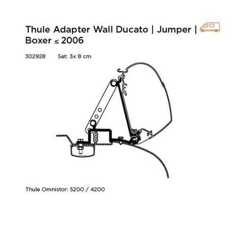 Thule Ducato | Jumper | Boxer <2006 Wall Mount Awning Adapter