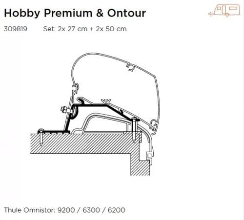 Thule Hobby Premium & Ontour Roof Mount Awning Adapter