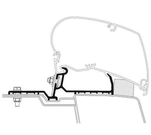 Thule Master 2010+ / Movano 2010-2021 H2 Roof Mount Awning Adapter