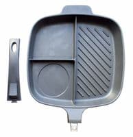 WeCamp Trio Non Stick Frying Pan 3 Zone Section, Camping Cooking equipment - Grasshopper Leisure