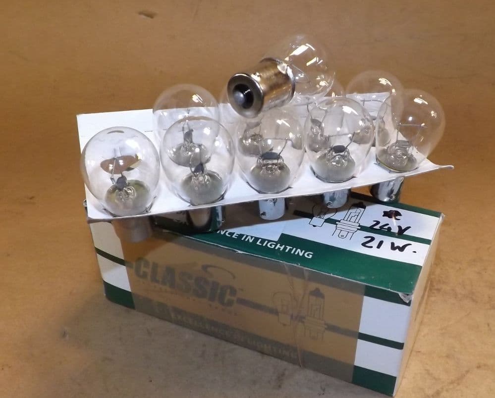 24 volt 21 watt Indicator bulbs x 10