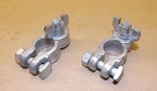 Battery clamps x2. With wing nut cable attachment.Heavy duty.