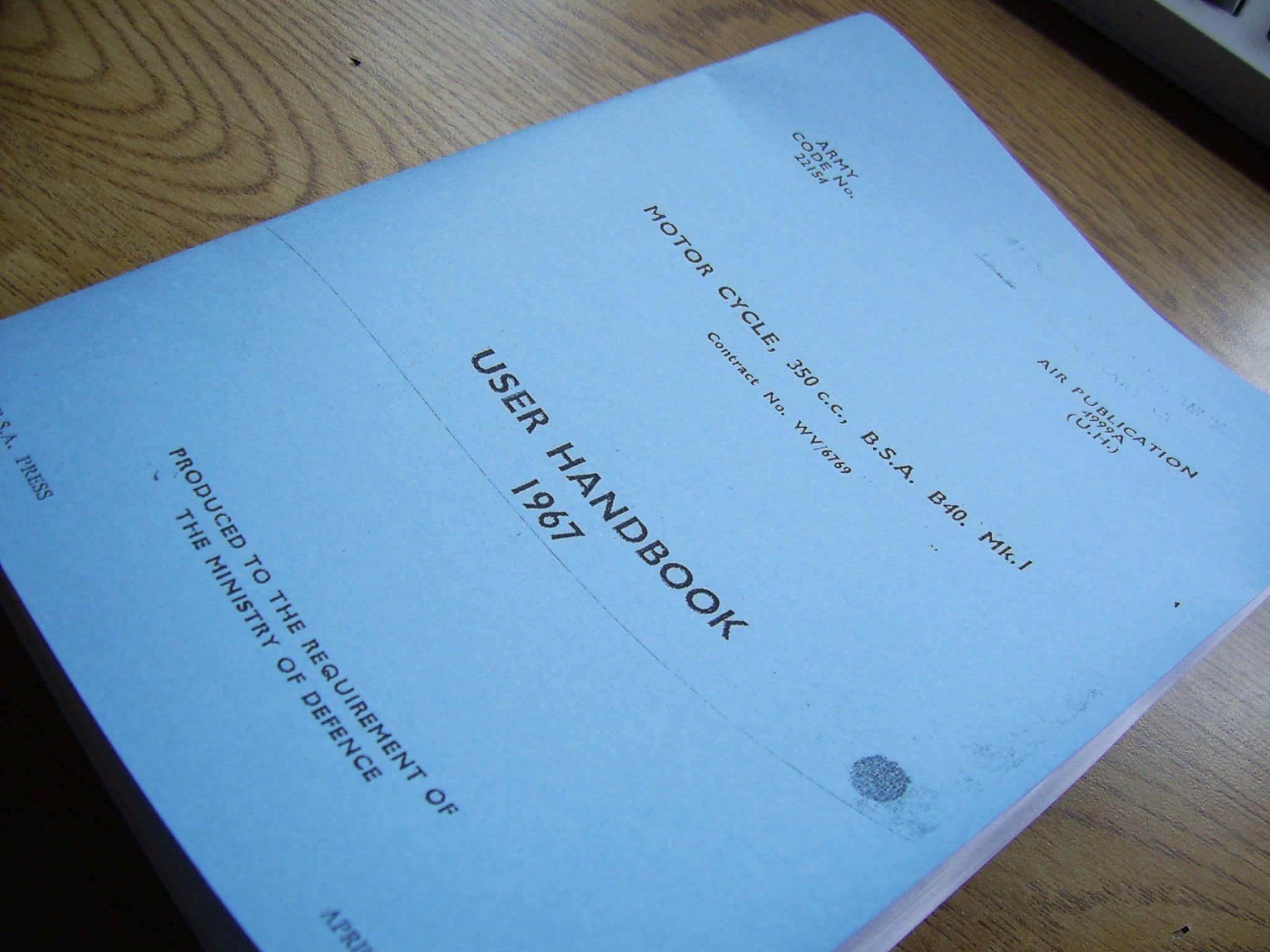 BSA B40 MK1 User handbook