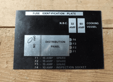 CVRT.Fuse identification plate. LAST ONE.