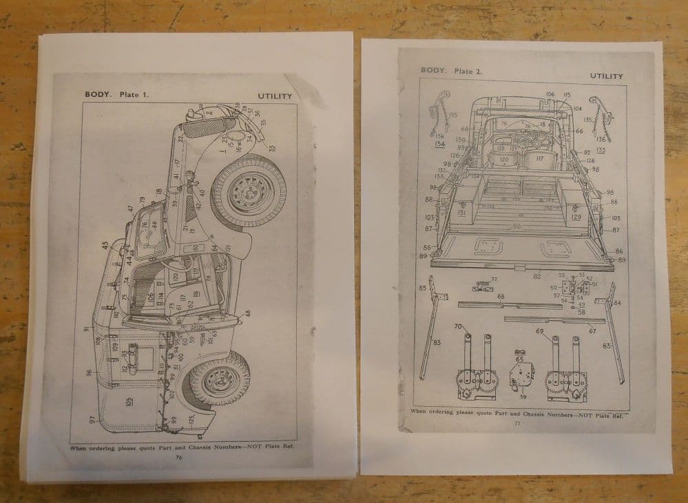 Hillman Utility Vehicle MK2B Replacement parts catalogue