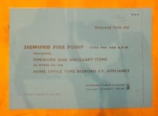 Sigmund fire pump.Type FN5 900 GPM. Illustrated parts list.