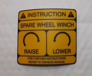 Spare wheel instruction sticker.