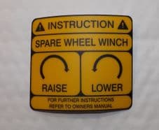 Spare wheel instruction sticker.