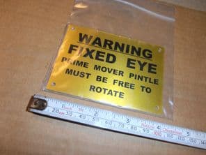 Trailer  pintle. Warning plate.