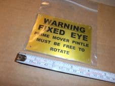 Trailer pintle. Warning plate.