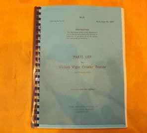 Vickers Vigor Crawler Tractor. Parts list.