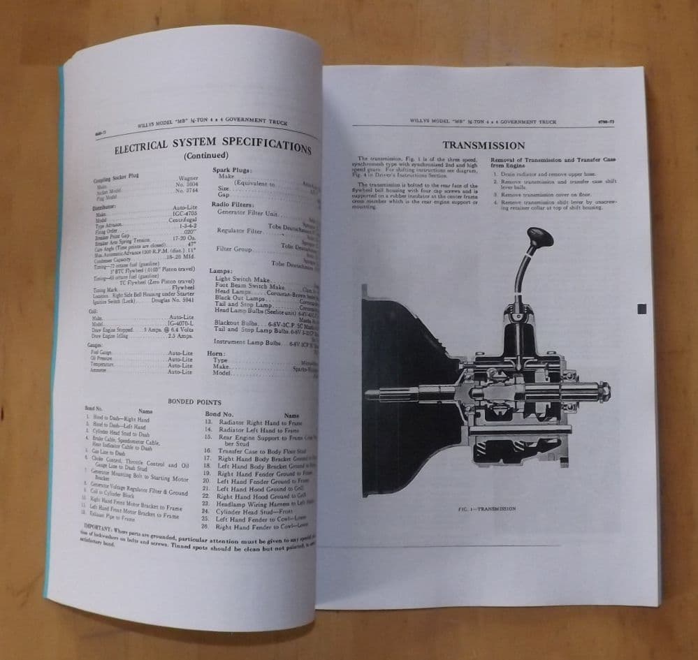 Willys MB & Ford GPW Military Jeep Repair Manuals - TM 10-1513 & TM 10-1348 (Reprint)