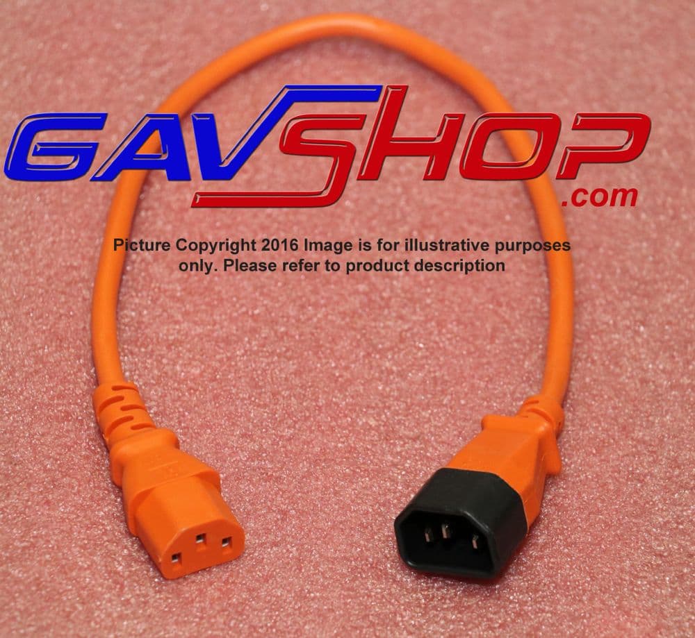 IEC 320 Power Cord, C14 / C13, Orange 2 ft, 10A/250V 18 AWG - Iron Box IBX- 2816