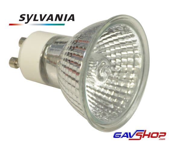 10 x Sylvania mains voltage GU10 Lamps with twist and lock cap 230V 50W