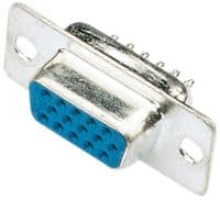 15 PIN High density D type connectors with gold-plated contacts.