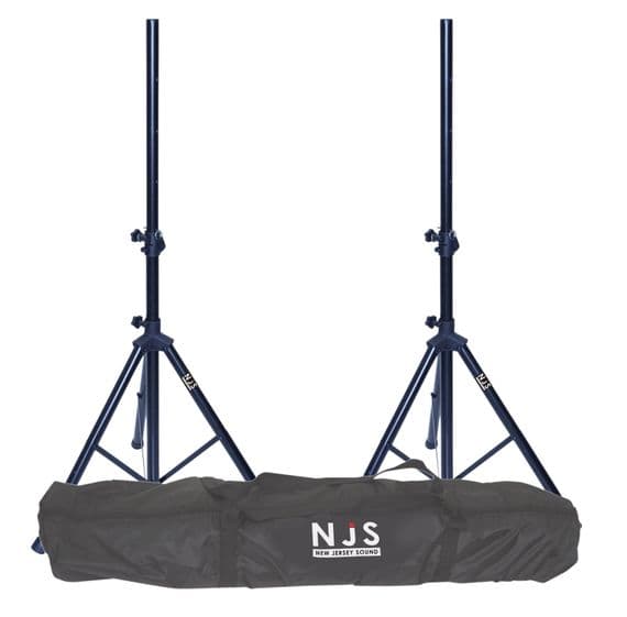 2 x Black Light Weight Economy Speaker Stands and Carry Bag Kit - NJS603DE