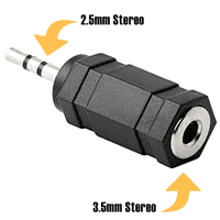 2.5mm stereo plug to 3.5mm stereo jack socket F372B