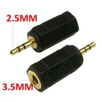 2.5mm stereo plug to 3.5mm stereo jack socket F372B