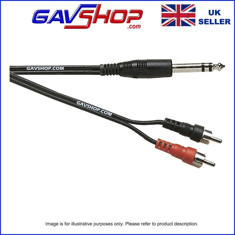 3 5mm Stereo Jack Plug to 2x Phono RCA Plugs A121B UK FREE DELIVERY