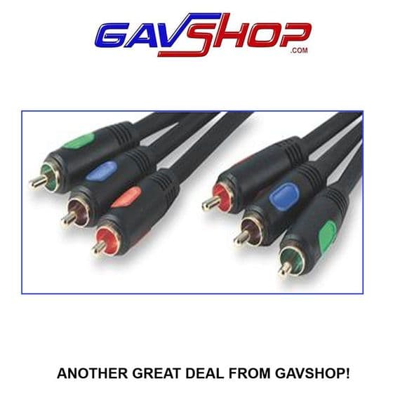 3x Phono (RCA) Male to 3x Phono Male Lead, 3m Black -  PSG00272