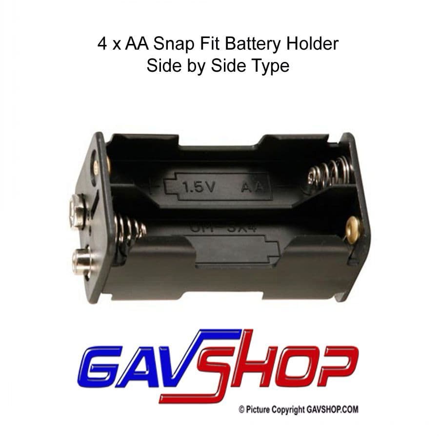 4 x AA Battery Holder Black Coil Spring Contact 5 Pack