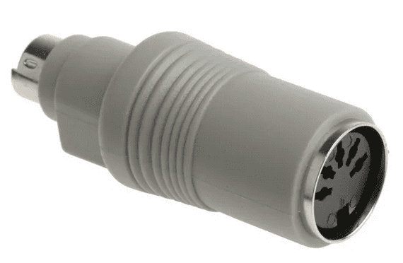 49.5mm Male 6 Pin Mini DIN to Female 5 Pin DIN Grey KVM Mixed Cable Assembly
