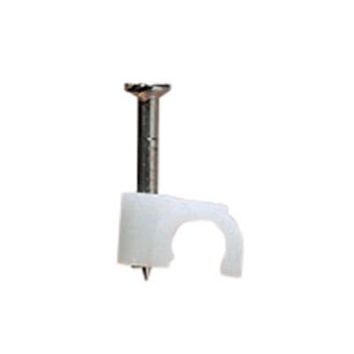 5mm Round White Cable Clips 20 Pack - E834AD