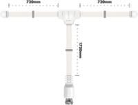 FM Indoor Radio/Hi-Fi Dipole Ribbon Aerial Antenna with F Plug Male Connector