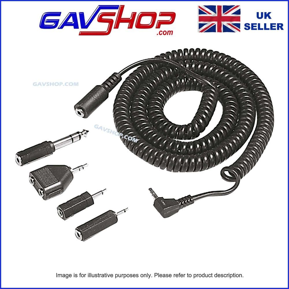 Headphone Coiled Extension Lead 3 5mm Stereo Jack Plug to 3 5mm Socket