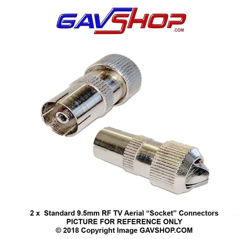 Pair of Standard 9 5mm TV Aerial Coaxial Line Sockets