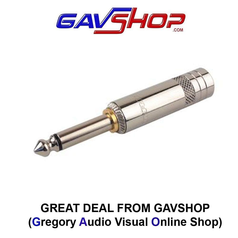 REAN NYS224S 1/4" 6 35mm Silent Mono Metal Jack Plug
