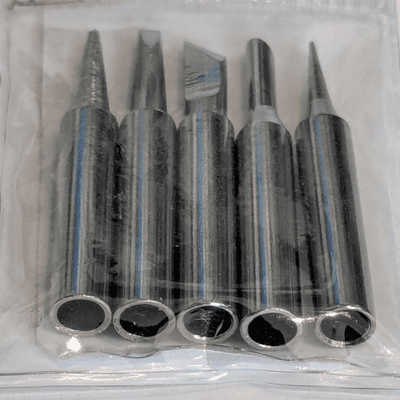 Set of 5 Solder Station Tips I+B+K+3C+2.4D 900M  for 4.5mm Irons Pure Copper with Coating