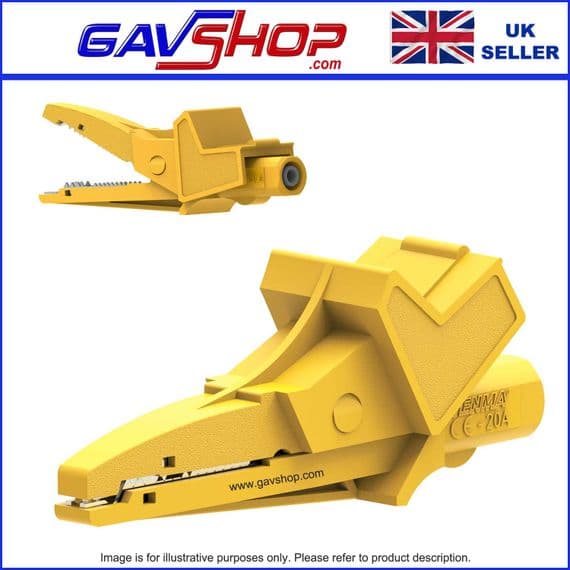 Tenma 20A 4mm Alligator Clip - Yellow -  76-1560