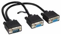 VGA LCD Monitor Y Splitter Cable Adapter for 1 x 15-Pin Male to 2 x 15-Pin Female VGA Connectors