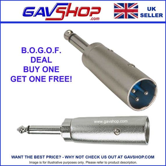 XLR Male to 6.35 mm Mono Plug Adaptor Converter