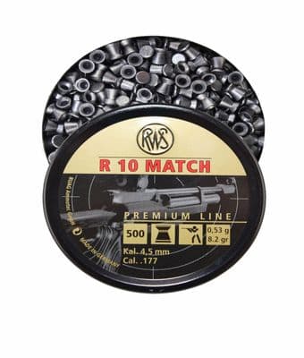 RWS R10 RIFLE MATCH PELLETS .177 CALIBRE AIRGUN PELLETS FLATHEAD 4.50/4.49
