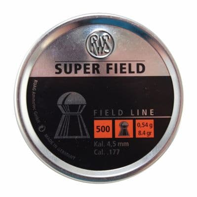 RWS SUPERFIELD PELLETS .177 4.51/4.52MM TIN OF 500 8.4GR