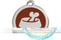 Red Dingo Dog Tag bone in bowl